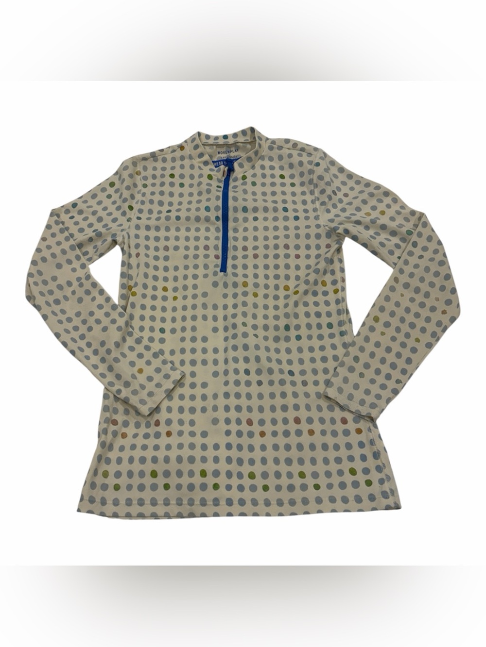 J. Crew - crewcuts  BlueDot Half-Zip Long Sleeve rash guard UPF 50 youth size 16